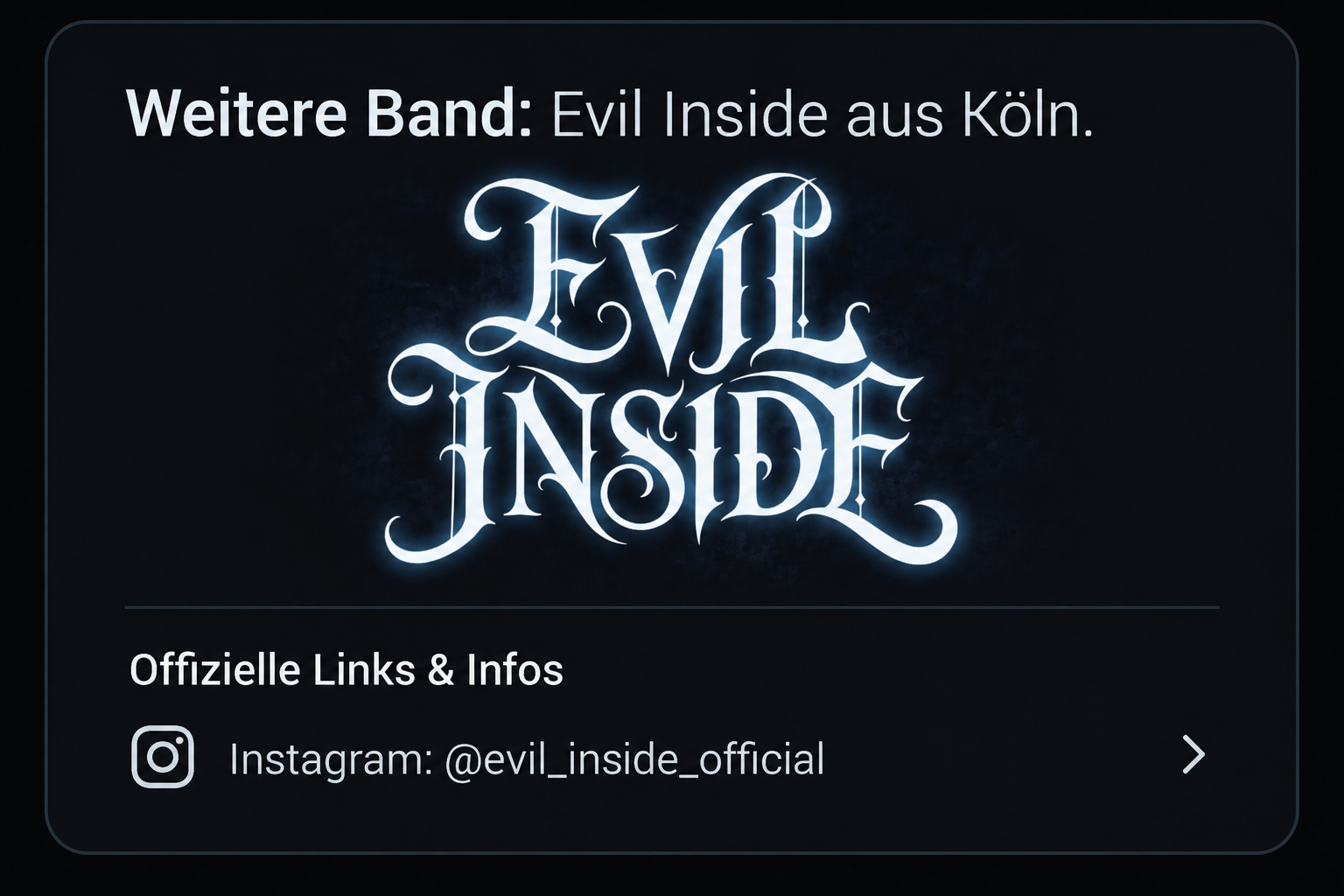 Evil Inside aus Köln – offizielle Instagram-Seite @evil_inside_official